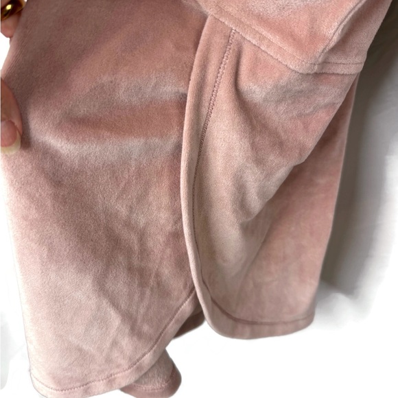 Donna Karan Dusty Rose Pink Velvet Plush Hoodie Pajama Top Ultimate Loungewear - Picture 4 of 7